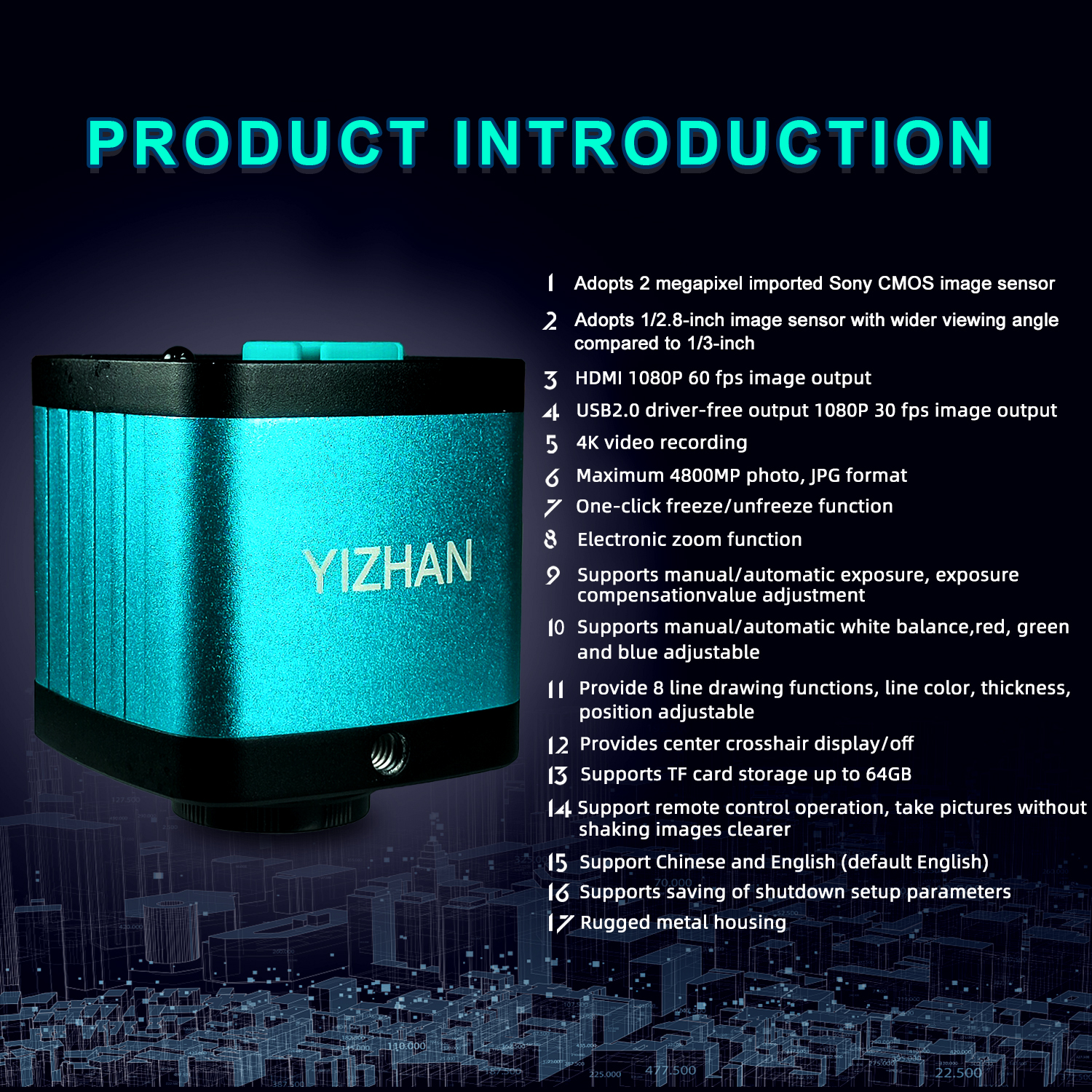 YIZHAN Microscope 4K 48MP USB HDMI Digital Video Electronic Microscope