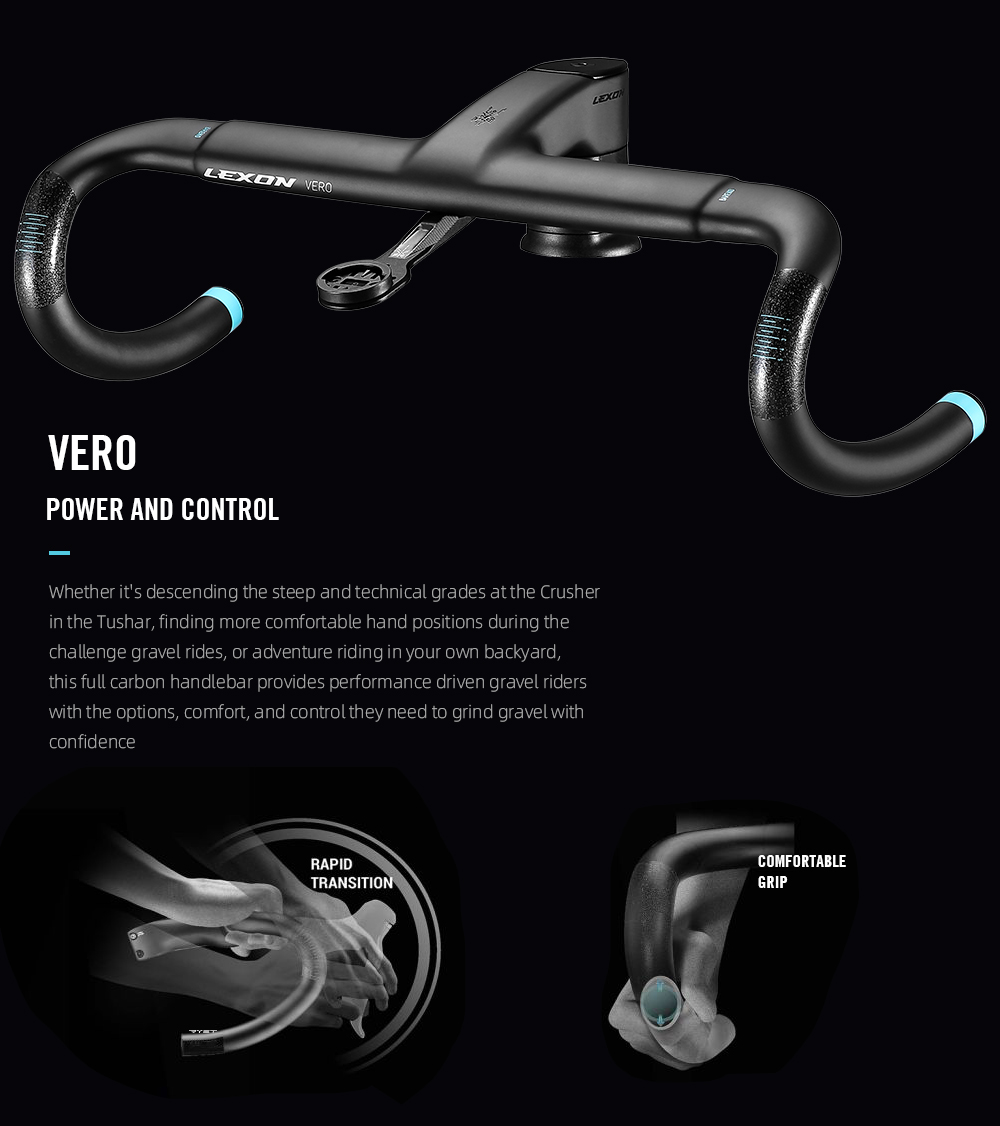 thumbnail image 2 of RXL SL Gravel Bike Carbon Handlebars – Inner Routing, 31.8mm, 458/478/498mm Widths, 15° Flare 2 of 4
