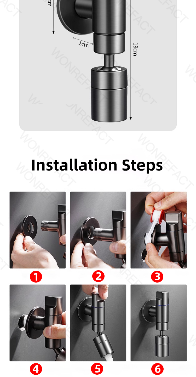 Wall-Mounted Faucet 360° Rotating Balcony Mop Swimming Pool Tap Two ...