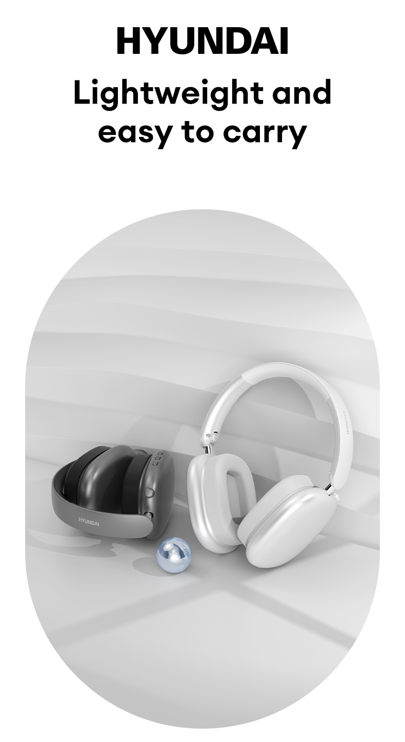 Hyundai MusPods-Max Bluetooth Headphones Intelligent Noise Cancellation ...