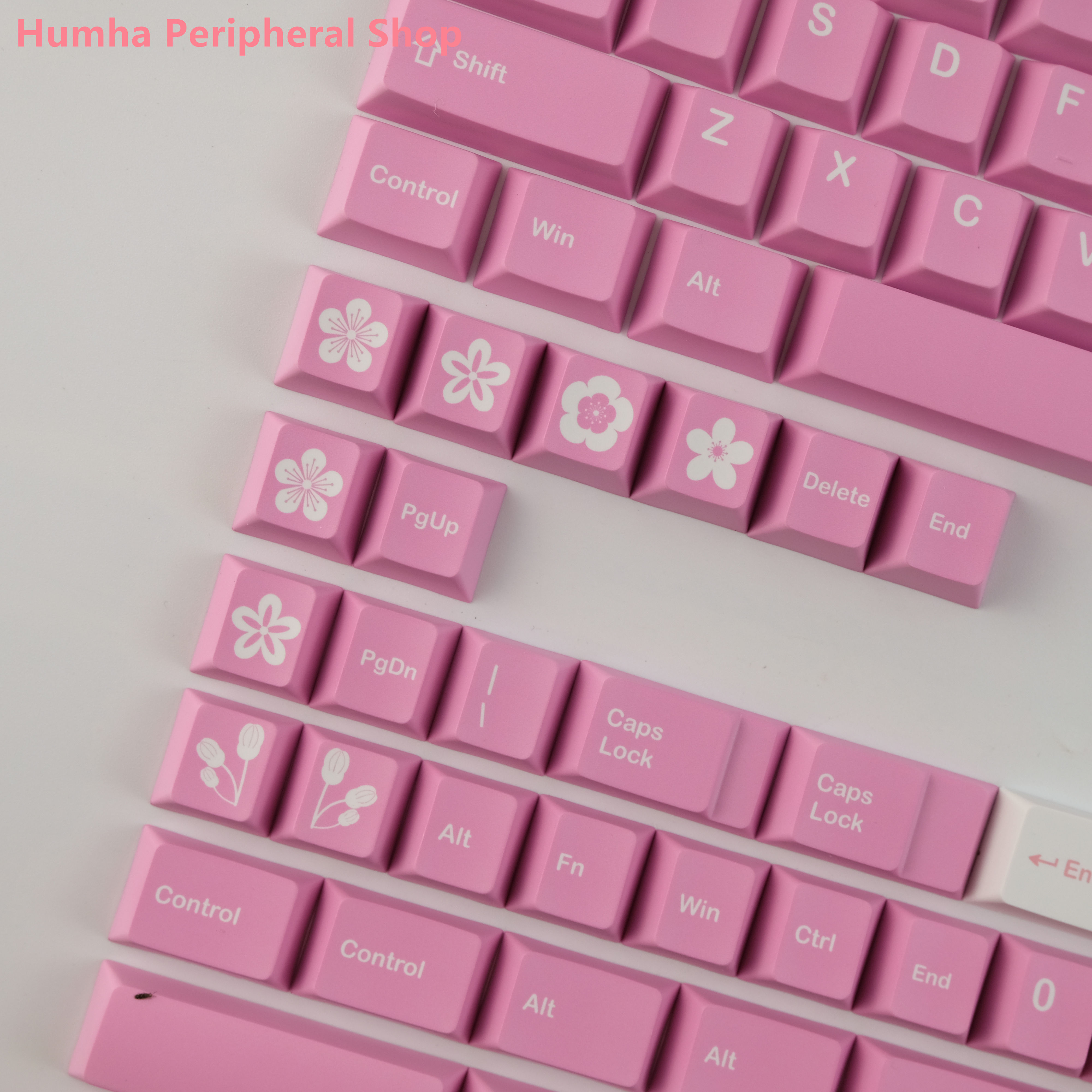 Humha Peach Blossom keycap PBT material Dye-Sublimation Cherry profile ...