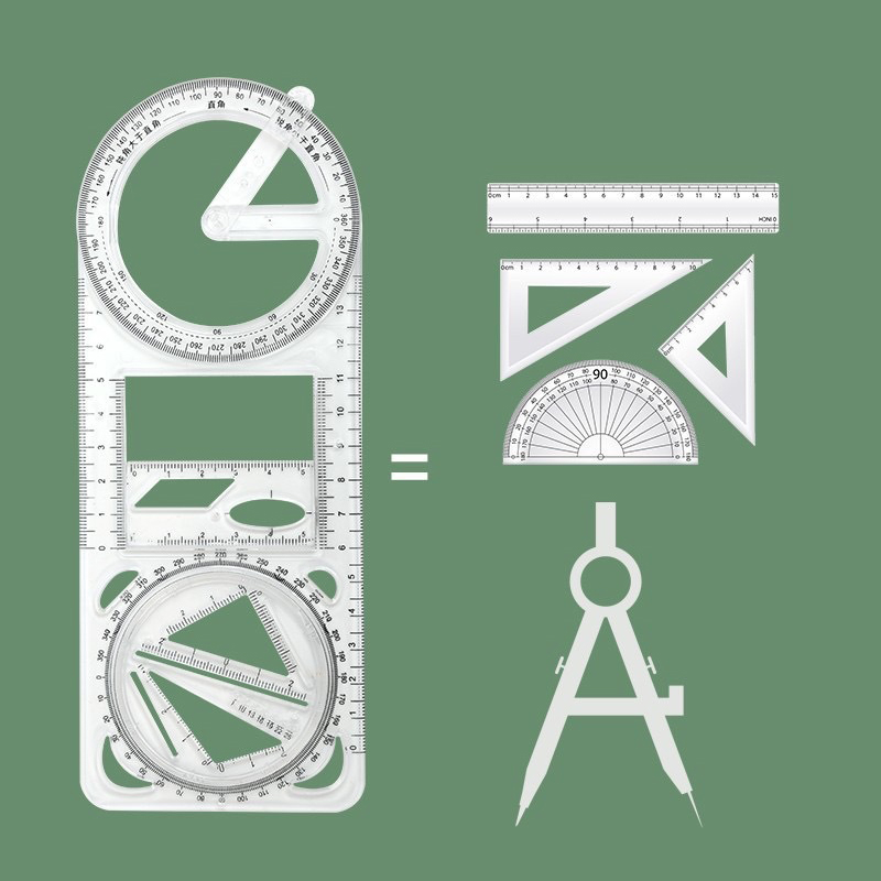Multifunctional Ruler for School Students , Round Geometric Drawing ...