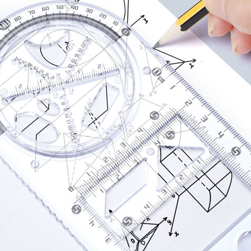 Multifunctional Ruler for School Students , Round Geometric Drawing ...