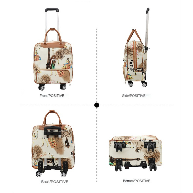 ABC MAISON Travel Bag PU Leather Trolley Bag Big Size Gym Bag 360 ...