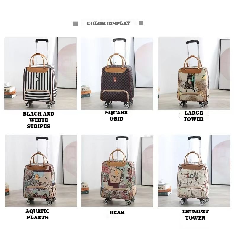 ABC MAISON Travel Bag PU Leather Trolley Bag Big Size Gym Bag 360 ...