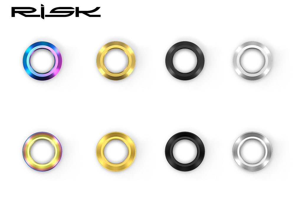 4-Piece Bike Brake Caliper Gasket Set - Concave & Convex Disc Brake Spacer Washers, Titanium Alloy, For Mountain Bikes