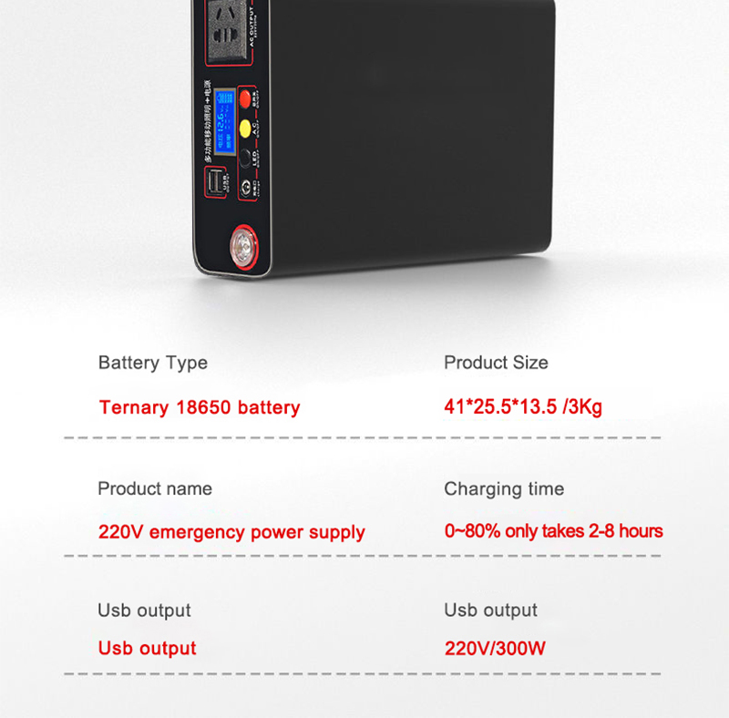 Portable Power Station 300W 96000mAh Large Capacity Quick Charging Home ...
