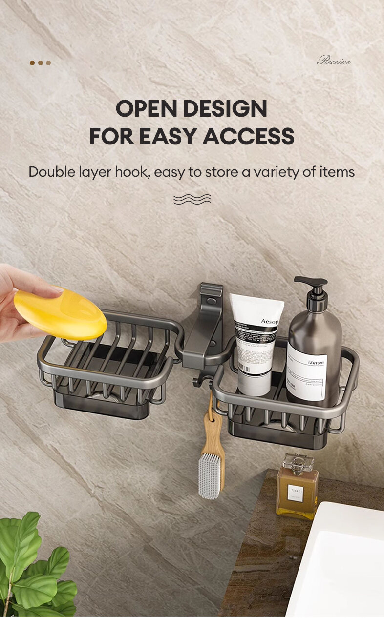 KEVE Soap Organizer Bathroom Accessories Soap Holder Wall Mounted ...