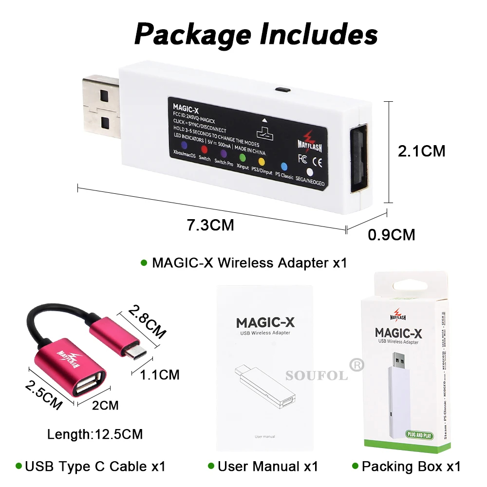 New Mayflash MAGIC-X Wireless Bluetooth-compatible for PS5 PS4 Switch ...