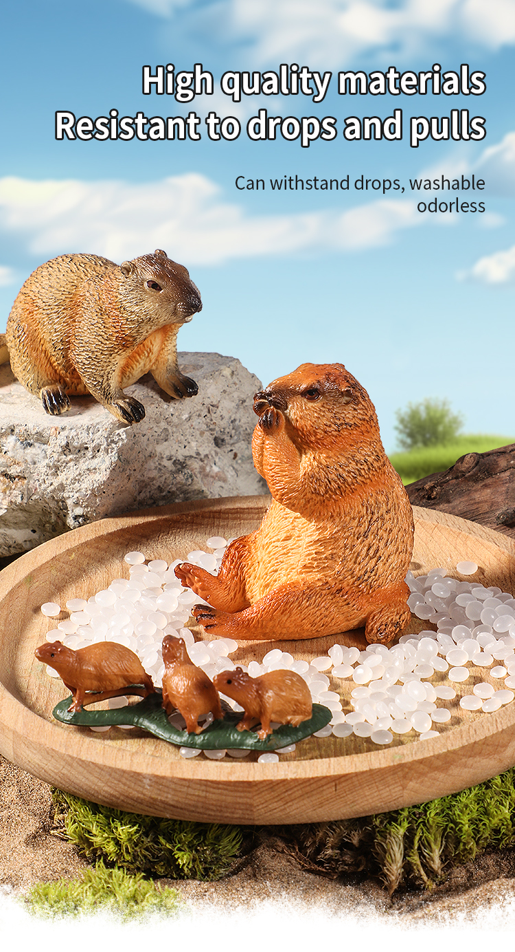 Wild Animals Simulation Rodent Marmot Capybara Model Action Figure ...