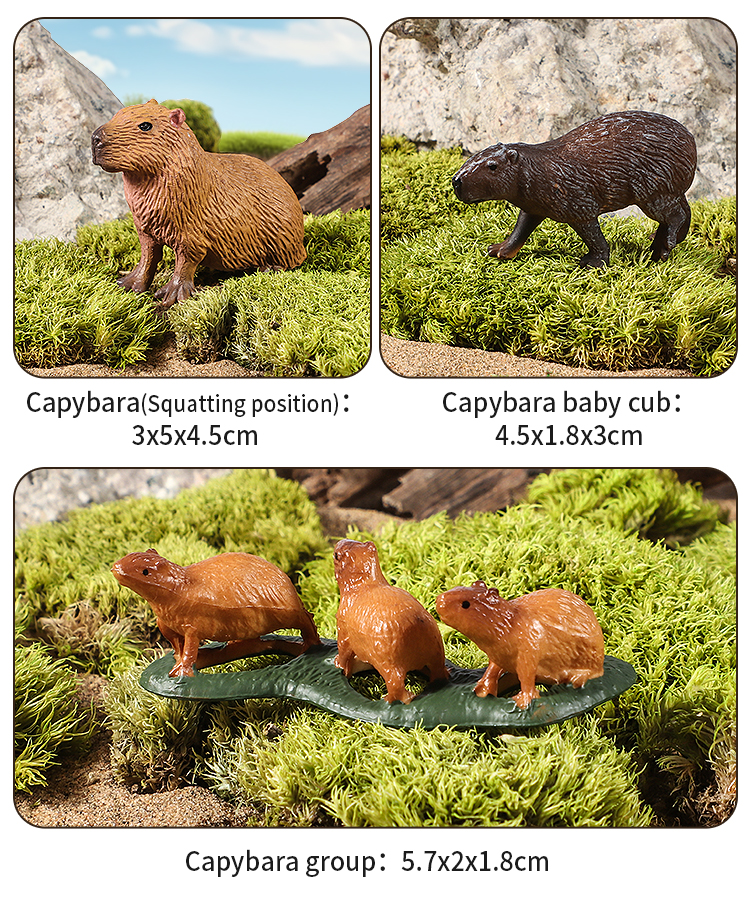 Wild Animals Simulation Rodent Marmot Capybara Model Action Figure ...