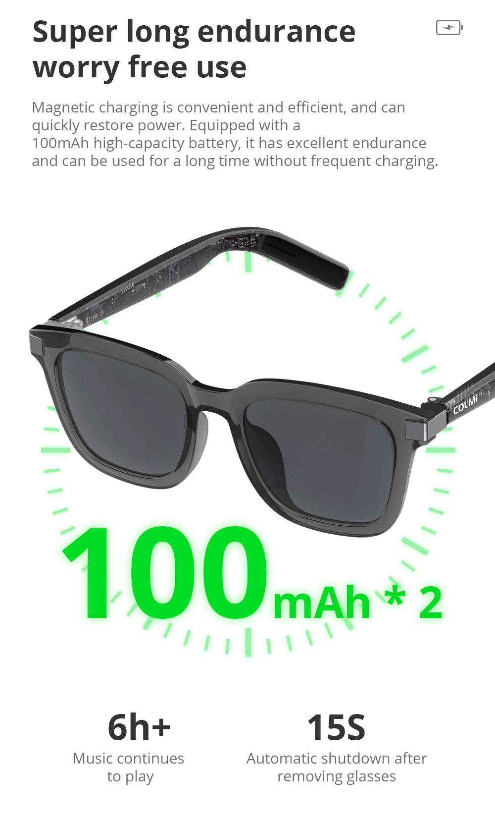 COLMI G06 Smart glasses Indoor and outdoor dual mode Automatic sensor ...