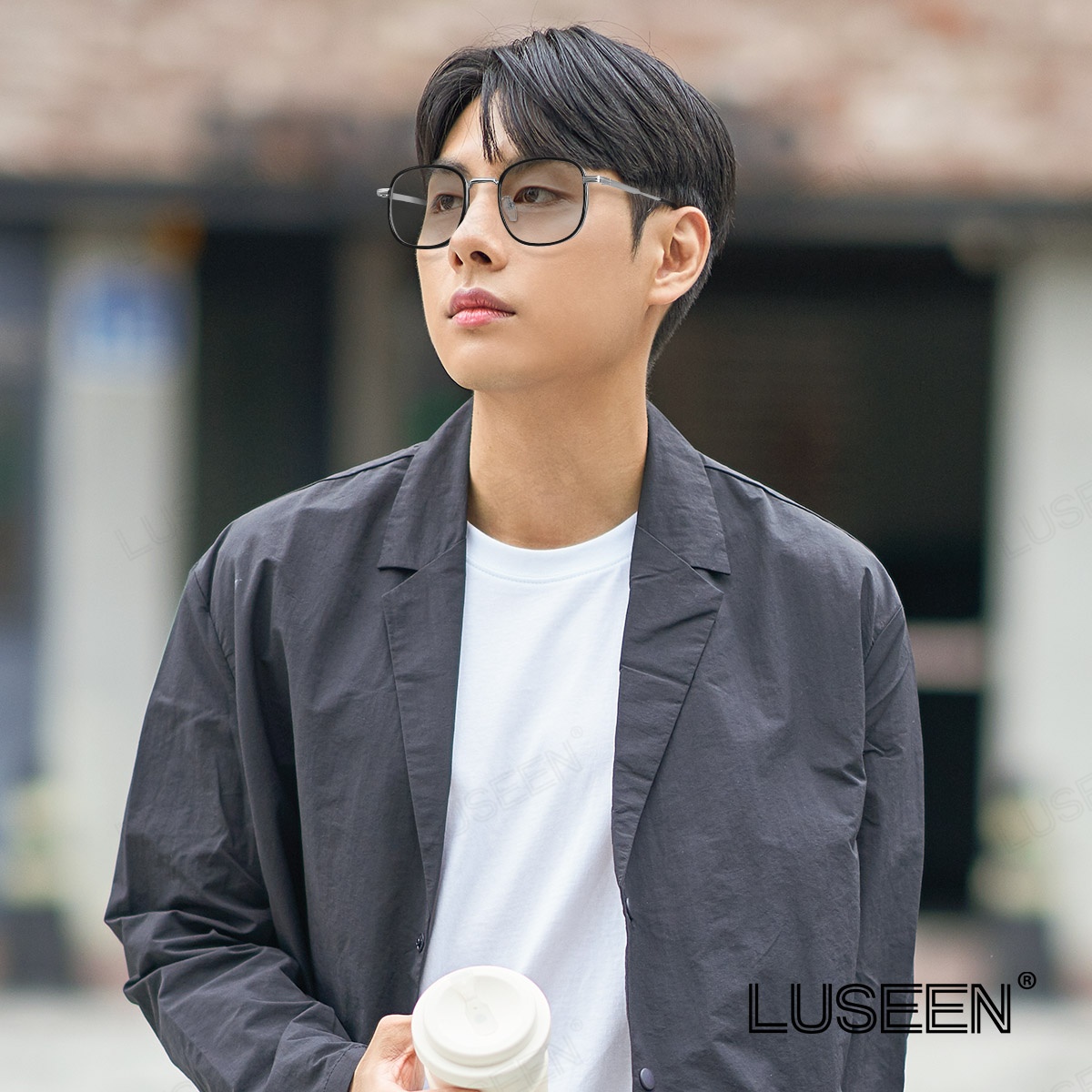 LUSEEN Eyeglass Photochromic Anti Radiation Round For Woman Man Full ...