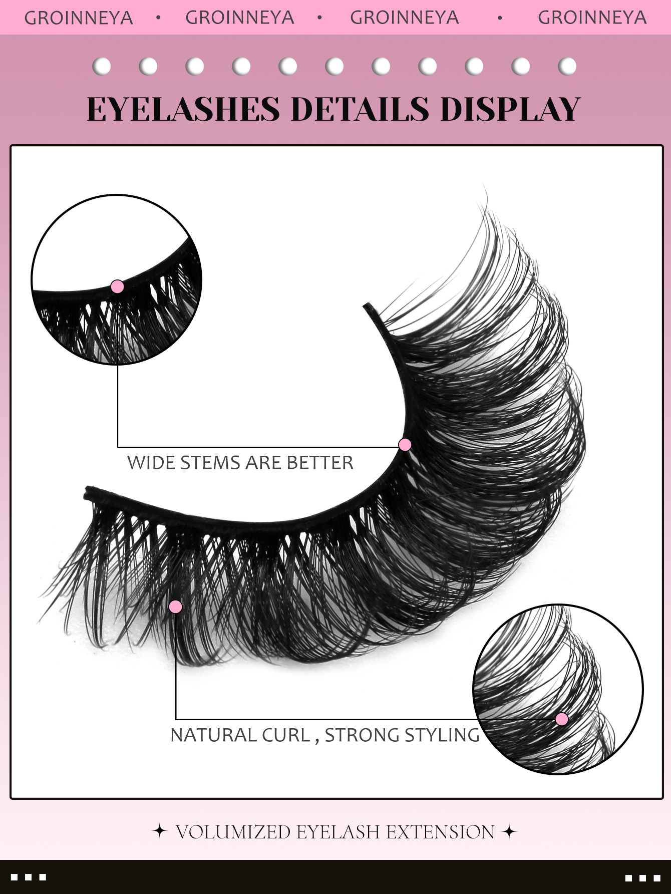 GROINNEYA Russian Strip Lashes Fluffy Lashes 8D Wispy Lashes Dramatic ...