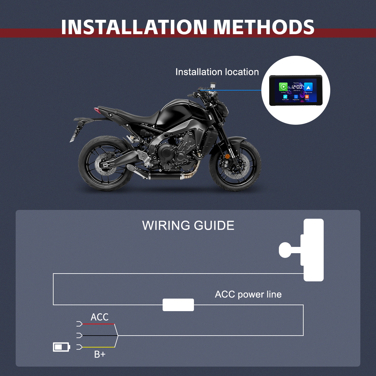 FXTUL F2 Motorcycle Navigator 5inch Touch Screen Motorcycles HUD Gauge ...