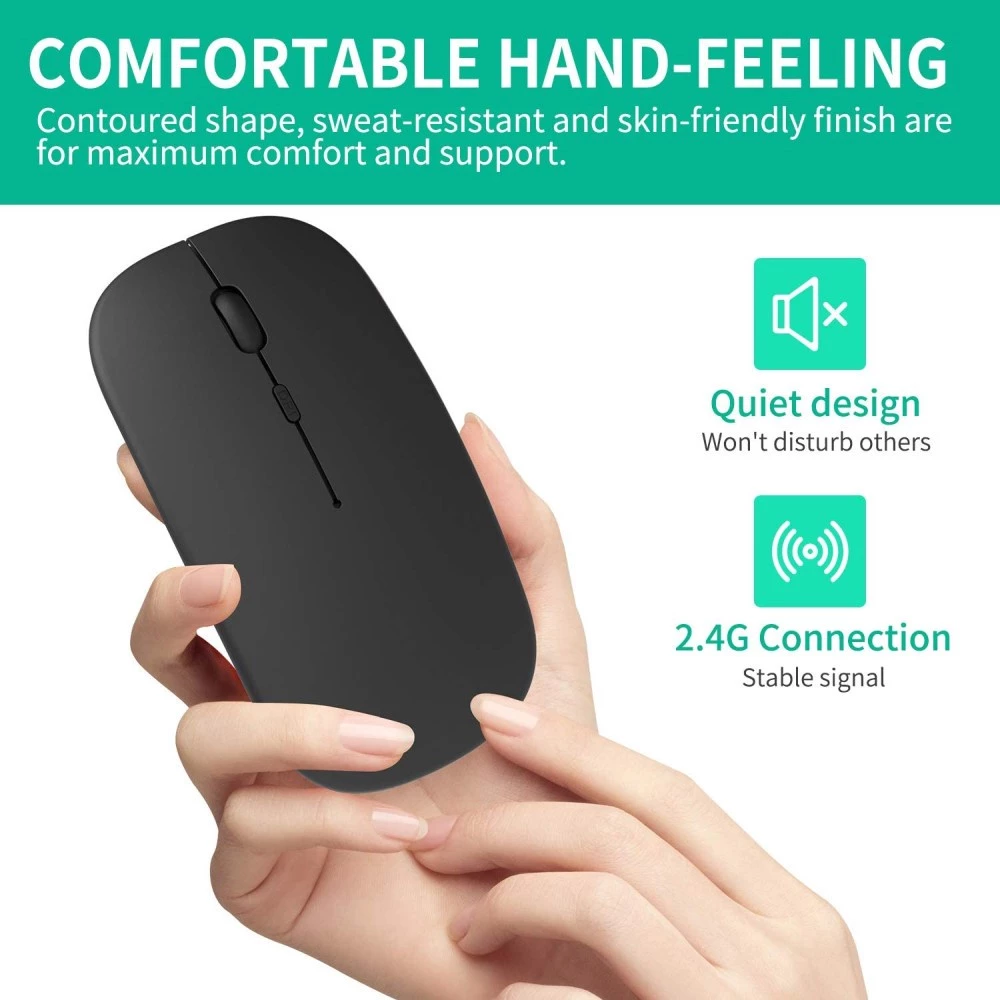 Wireless Mouse Bluetooth 2.4G RGB Light Rechargeable Mice Silent Mute ...