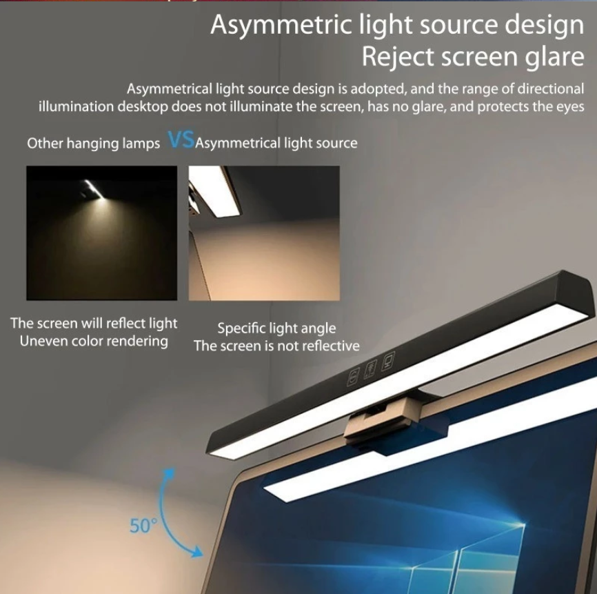 Led Camputer Screen Hanging Light Eye-Care Adjustable Computer PC ...