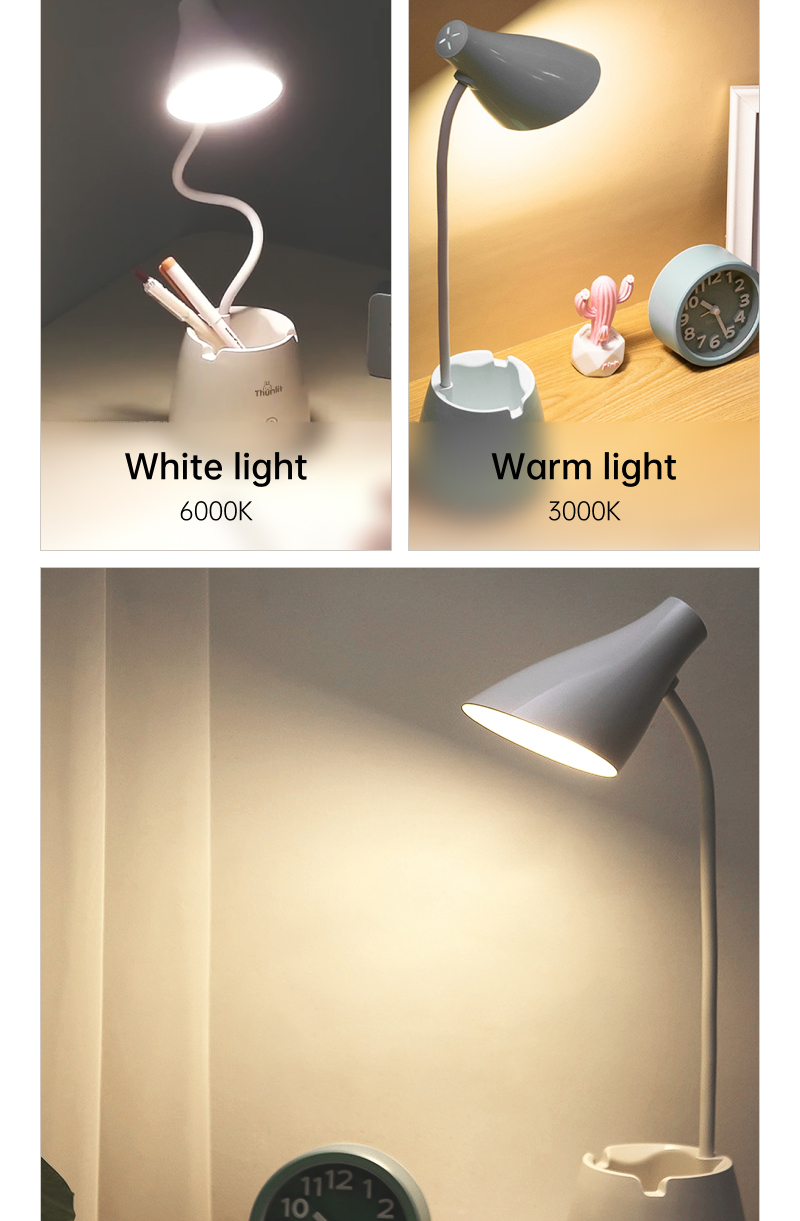 Thunlit Target Study Lamp for Students USB Plug-in 8W LED Dimmable Desk ...