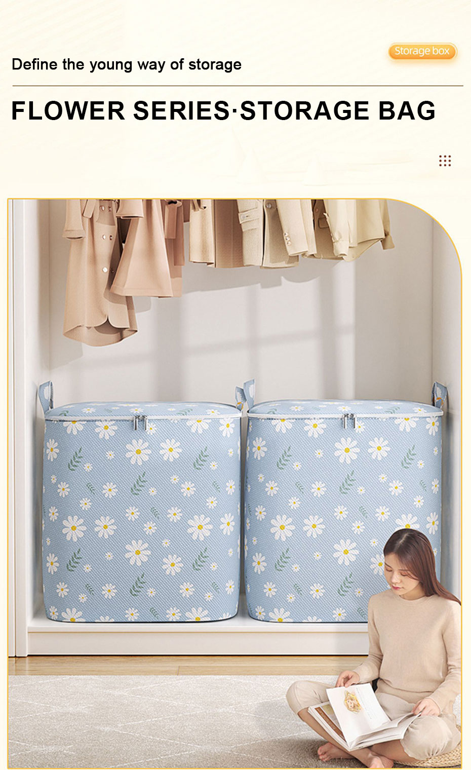 220L Daisy Storage Box For Clothes Foldable Clothes Organize Storage ...