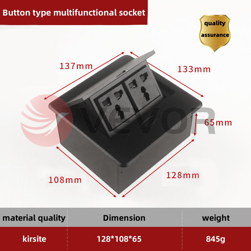 Desktop Socket Table Outlet Socket With USB Charging Slow Pop Up Black ...