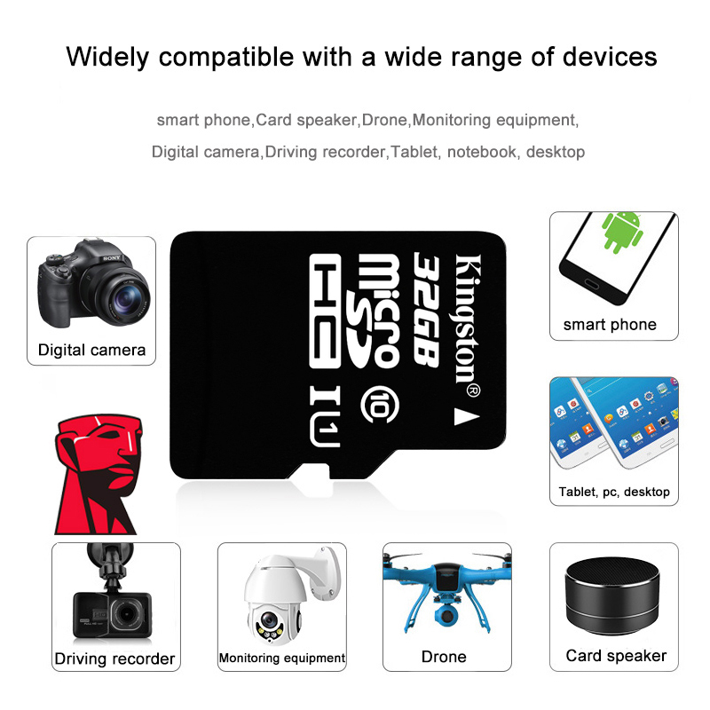 Kingston Micro SD Memory Card 16GB/32GB/64GB/128GB/256GB/512GB Class10 ...