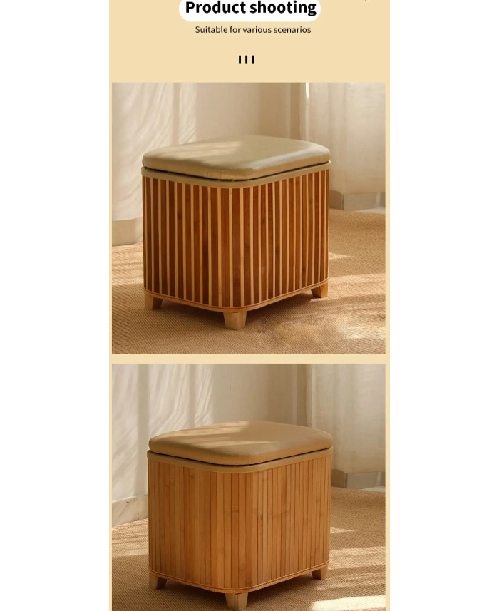 Solid Wood Storage Stool, Multifunctional Shoe-Changing Seat & Sorting ...