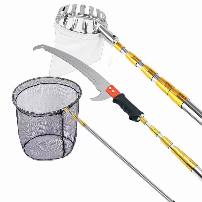 Thickened stainless steel long rod, adjustable telescopic 4-10M fruit ...