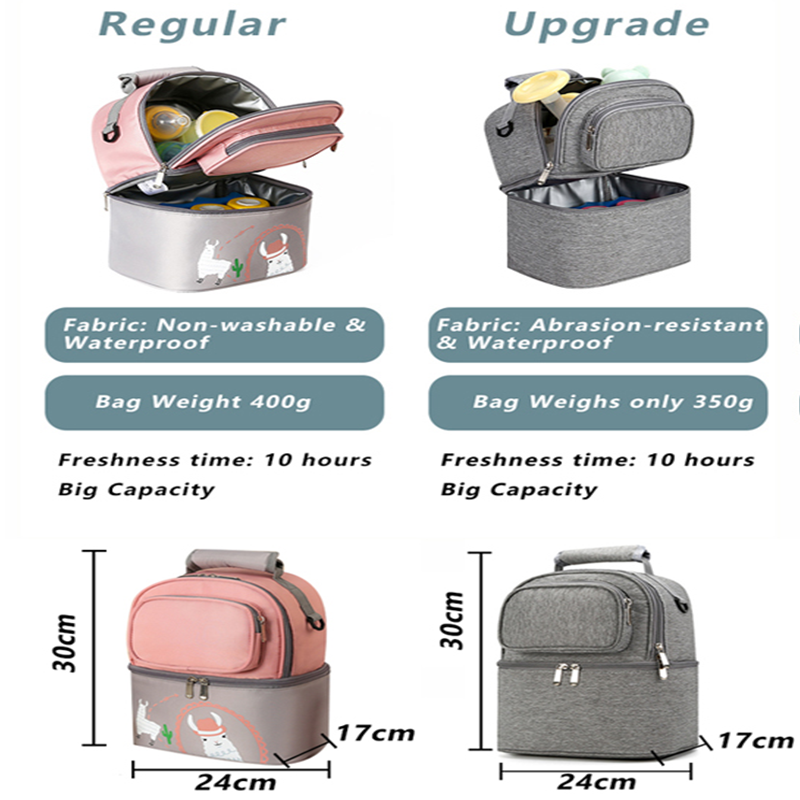 2Layers Multifunction Baby Fresh-keeping Breast Milk Mommy Bag Cooler ...