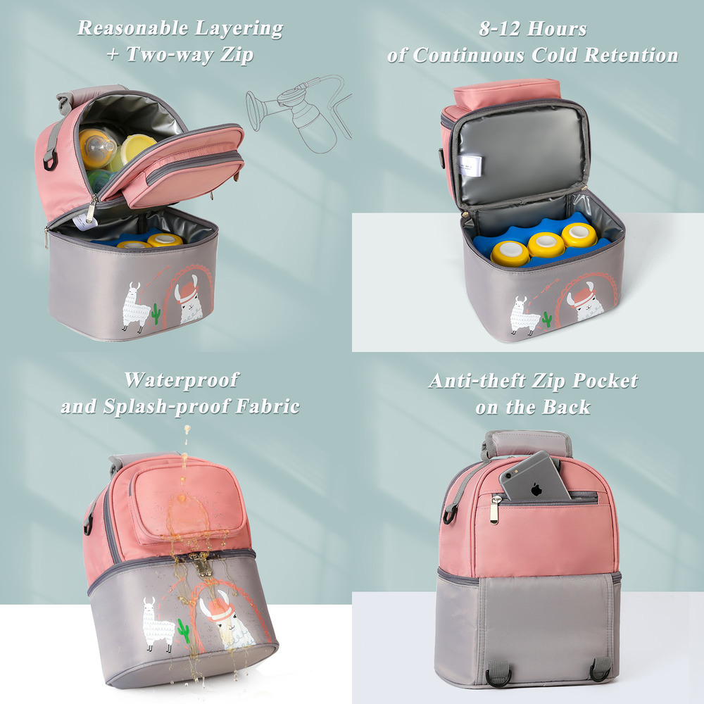 2Layers Multifunction Baby Fresh-keeping Breast Milk Mommy Bag Cooler ...