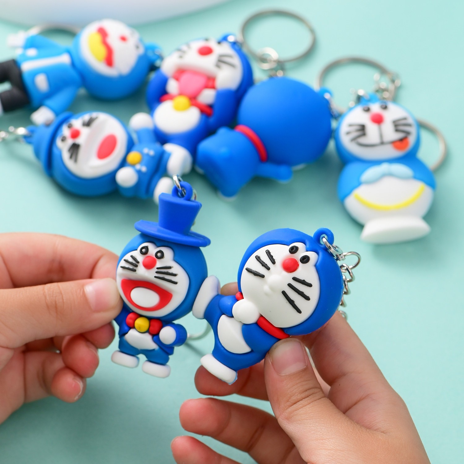 Doraemon keychain cute cartoon doll blind box bag keyring car pendant ...