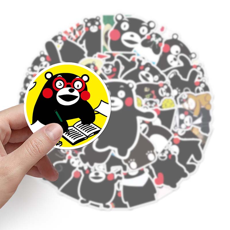 50pcs Kumamon Anime Sticker Cute Adorable Mascot Decal Waterproof ...