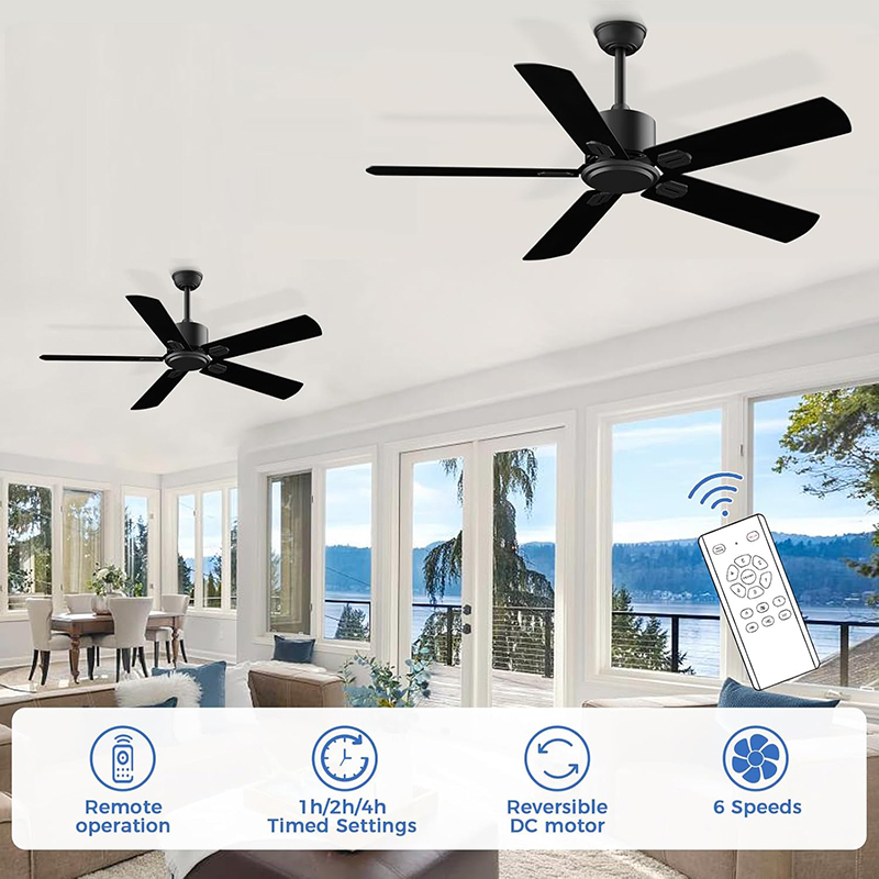 GOGEOUS 42/48/52 Inch Nordic Ceiling Fan Big Size With Light Remote ...