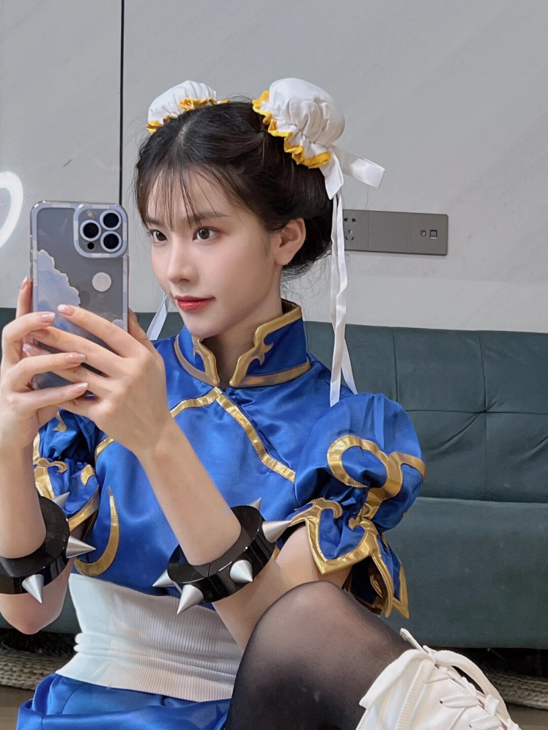 Chunli Cos Clothing Street King Clothing Full Set Cosplay Qipao ...