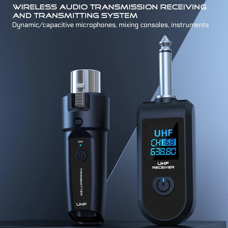 Cogae 2.4G Wireless XLR System - 4 Transmitters, 2 Receivers For Microphones, Guitars, Audio Mixers