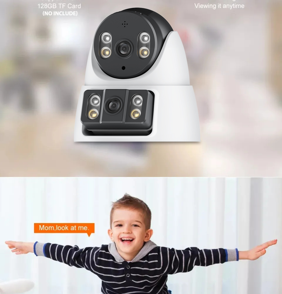 V380 PRO Q1 Plus Dome Dual Lens 4MP Indoor CCTV Camera Full Color HD ...