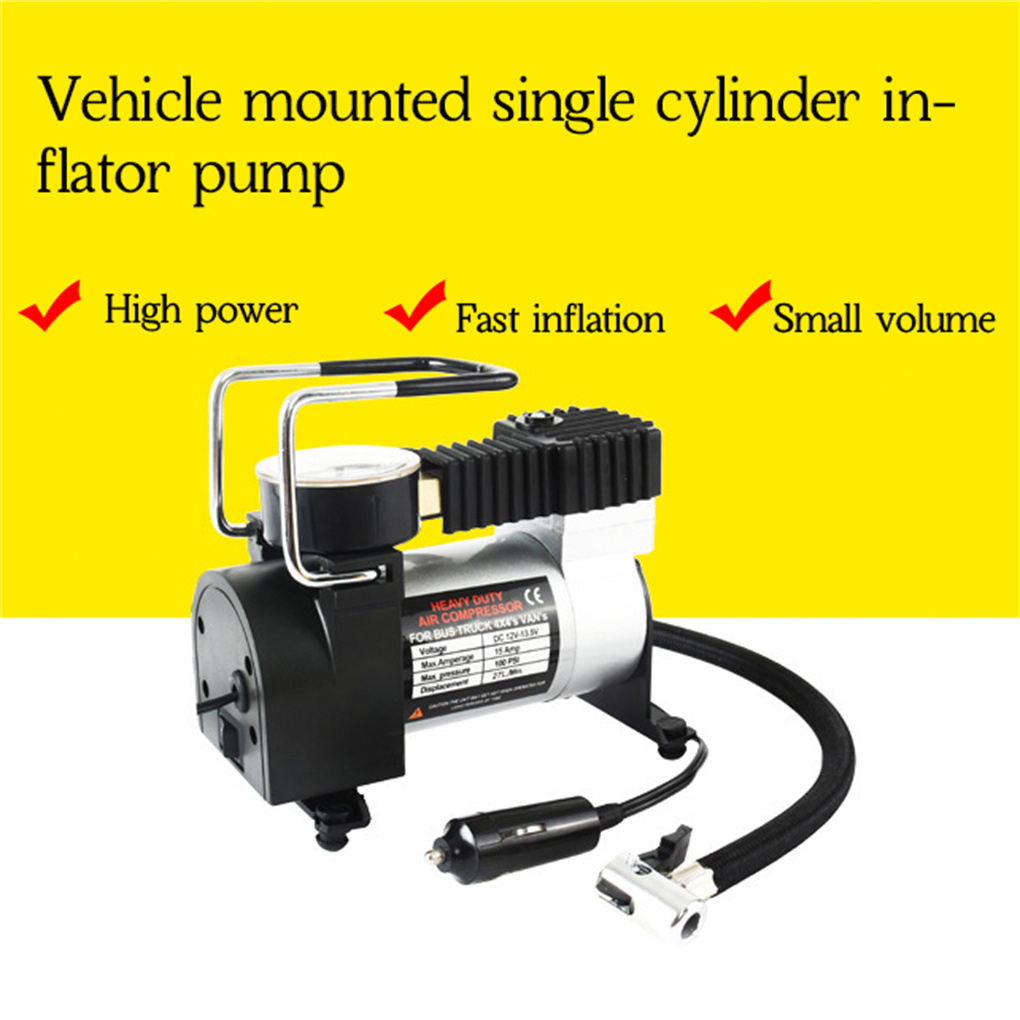 V Dc Psi Heavy Duty Metal Electric Car Air Compressor Pump Portable Tire Tyre Inflator