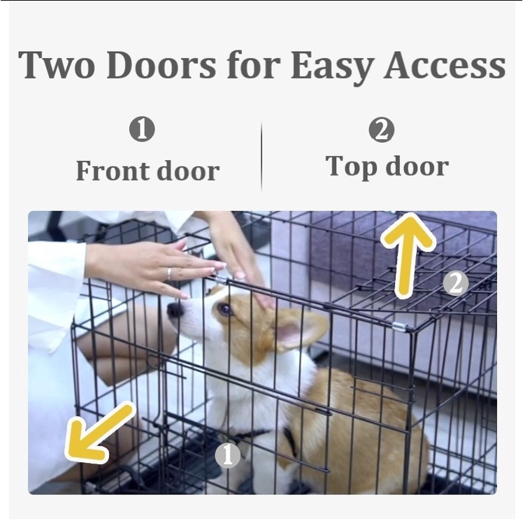 Foldable Pet Cage for Dogs Cats Rabbits Coated Galvanized Dog Cage with ...