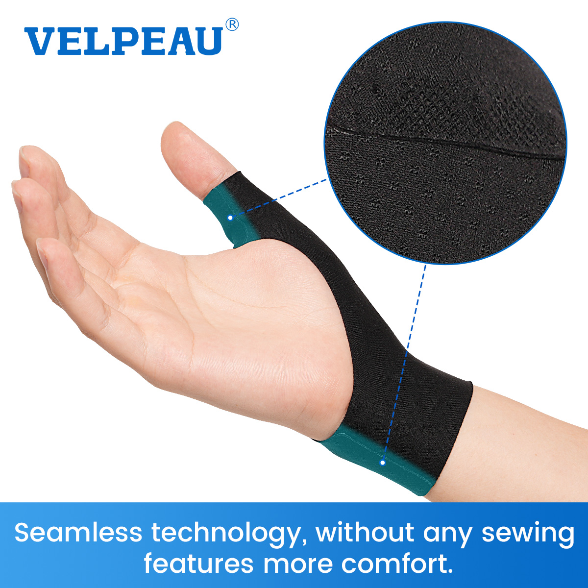 VELPEAU Elastic Thumb Wrist Support Brace (Pack of 2), Waterproof ...