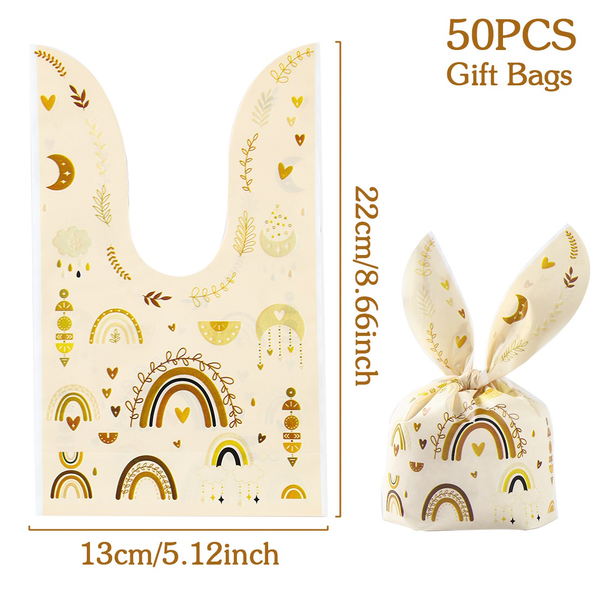 Bohemian Rainbow Rabbit Ear Candy Bag Light Yellow Boho Lootbags ...
