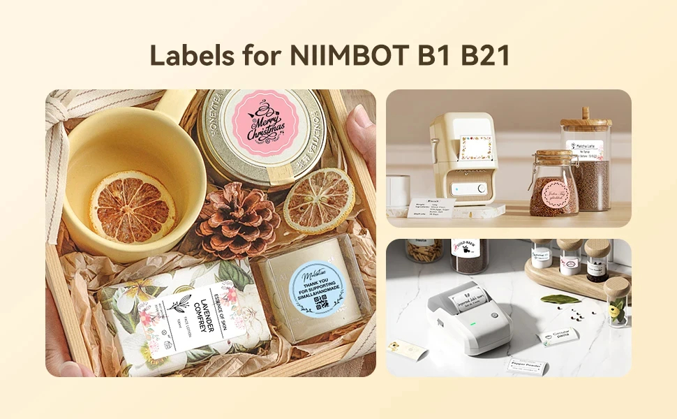 NIIMBOT B1/B21/B3S Thermal Label Paper Home Office Labels Colorful ...