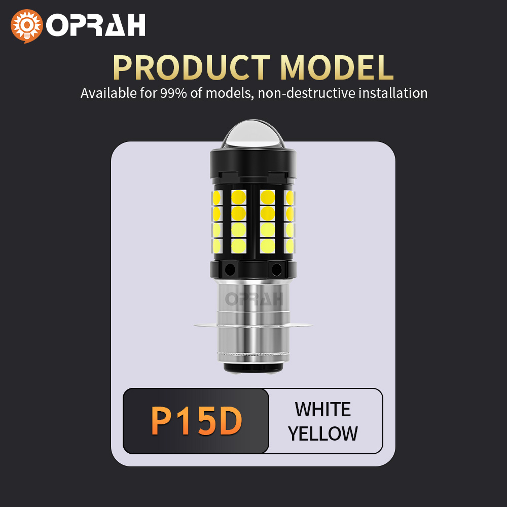 Oprah Super Bright LED Motorcycle Headlight P15D H4 BA20D 3030 36SMD ...