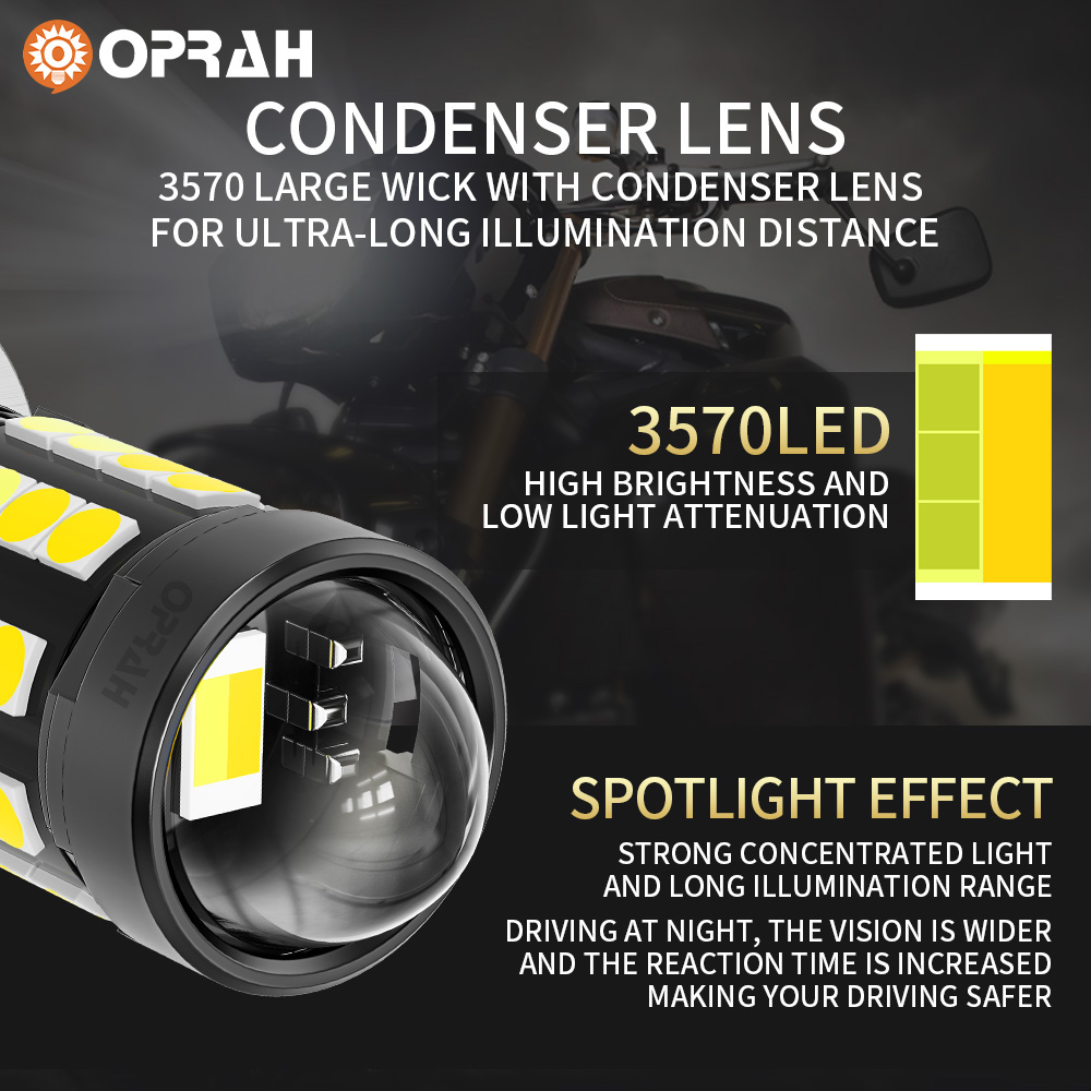 Oprah Super Bright LED Motorcycle Headlight P15D H4 BA20D 3030 36SMD ...