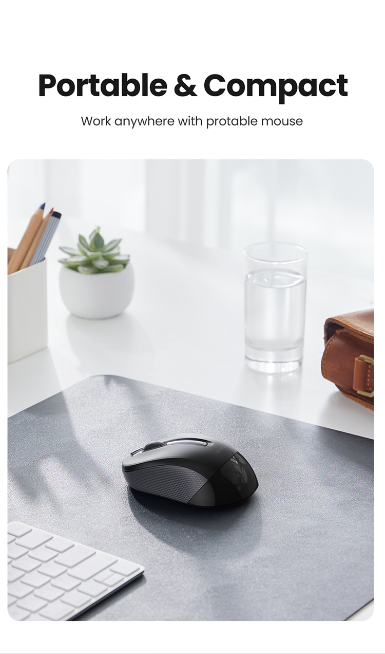 UGREEN Mouse Wireless Ergonomic Shape Silent Click 2400 DPI For MacBook ...