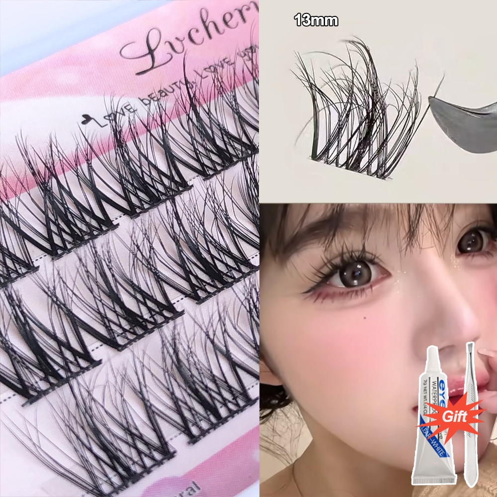 30 Clusters Mink Velvet Segmented False Eyelashes Lazy Messy 5D Natural ...