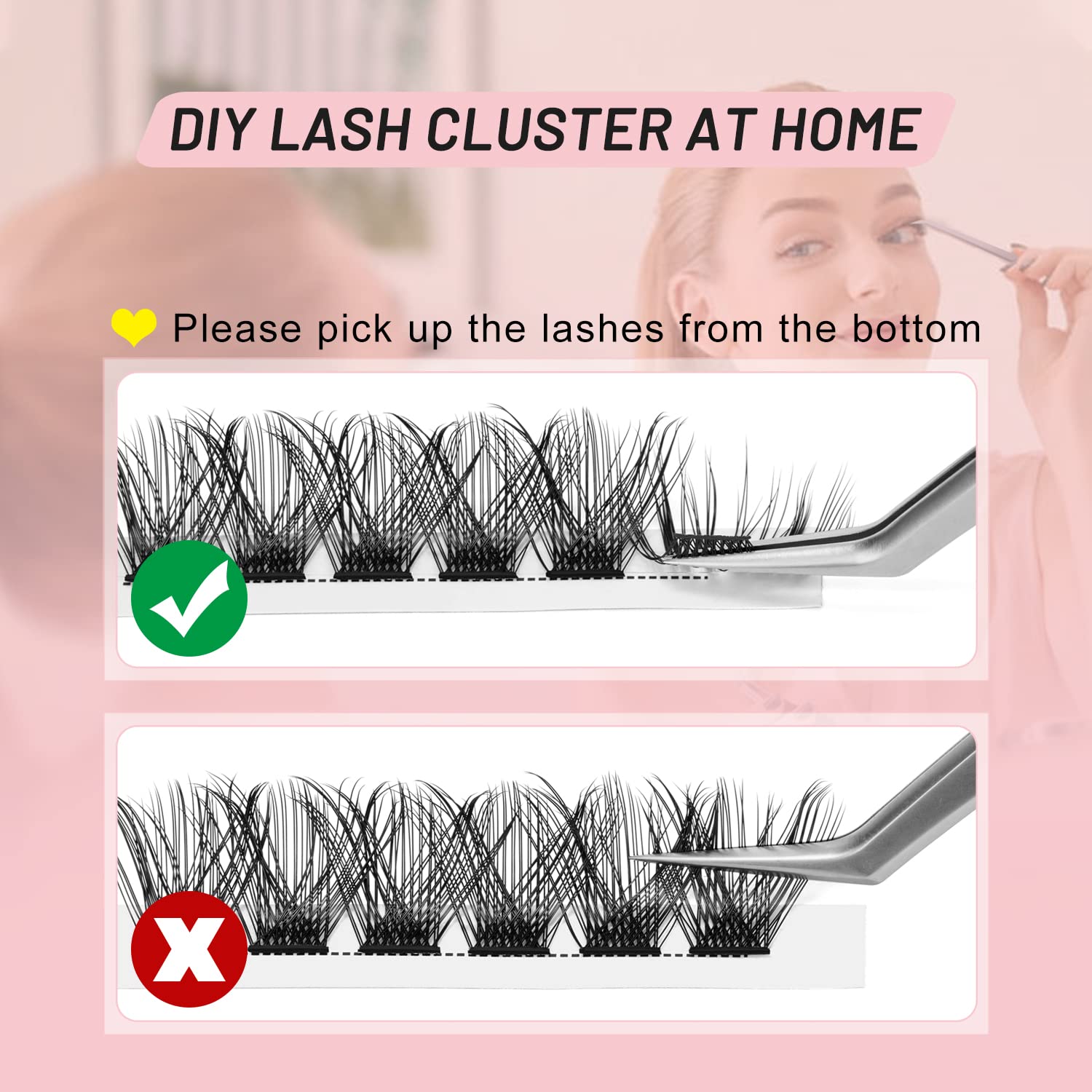 30 Clusters Mink Velvet Segmented False Eyelashes Lazy Messy 5D Natural ...