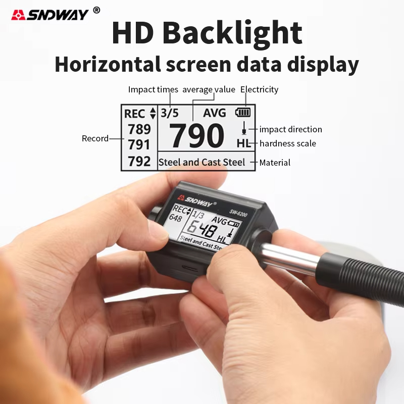 SNDWAY Mini Digital Hardness Tester SW-6200 Units For Hrc Hrb Hb Hl Hv ...