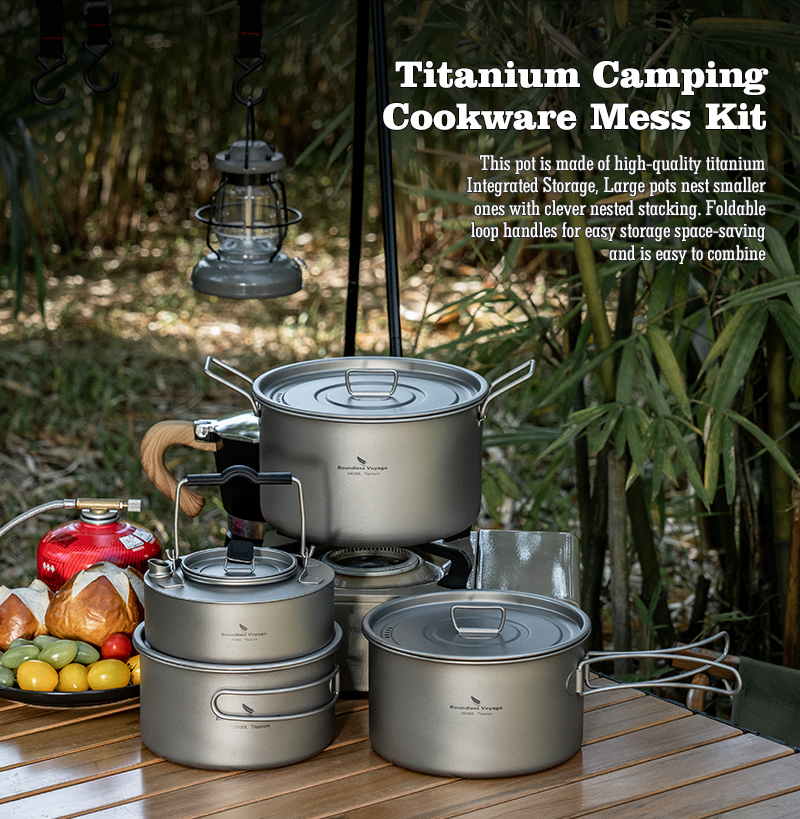 Boundless Voyage Titanium Frying Pan With Lid Fold... - Grandado