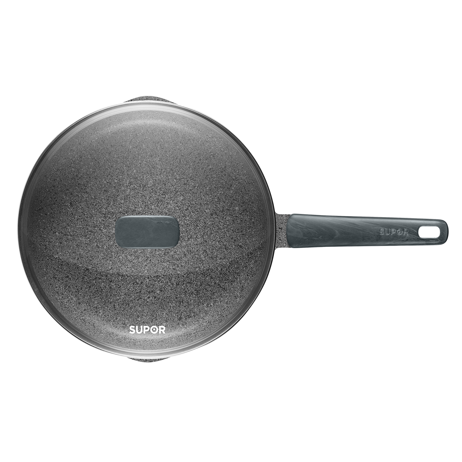 Supor Ceramic Marble Non Stick Frying Pan with Lid 26cm Suitable for ...