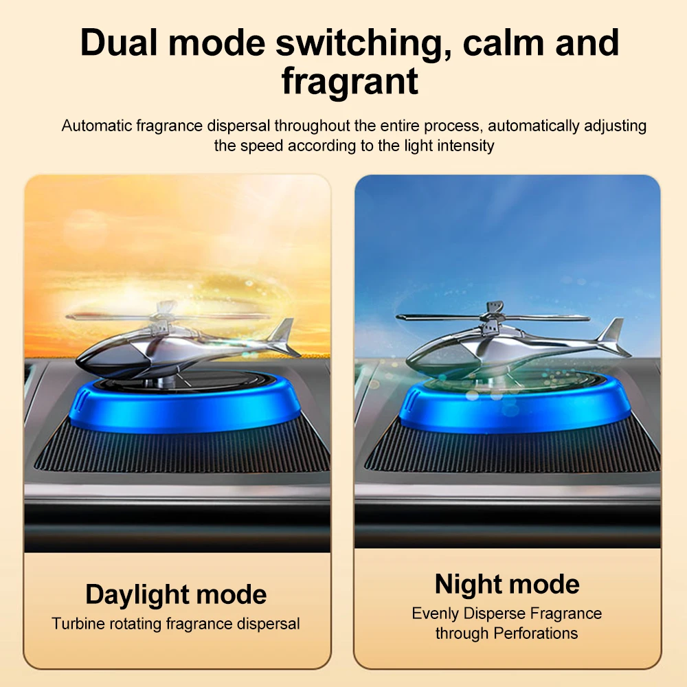 Solar Powered Rotation Helicopter Solar Aromatherapy Car Air Freshener ...