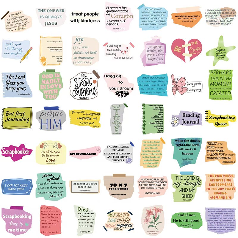 50pcs Jesus Christians Religion Bible Verse Stickers Phrase Decals ...